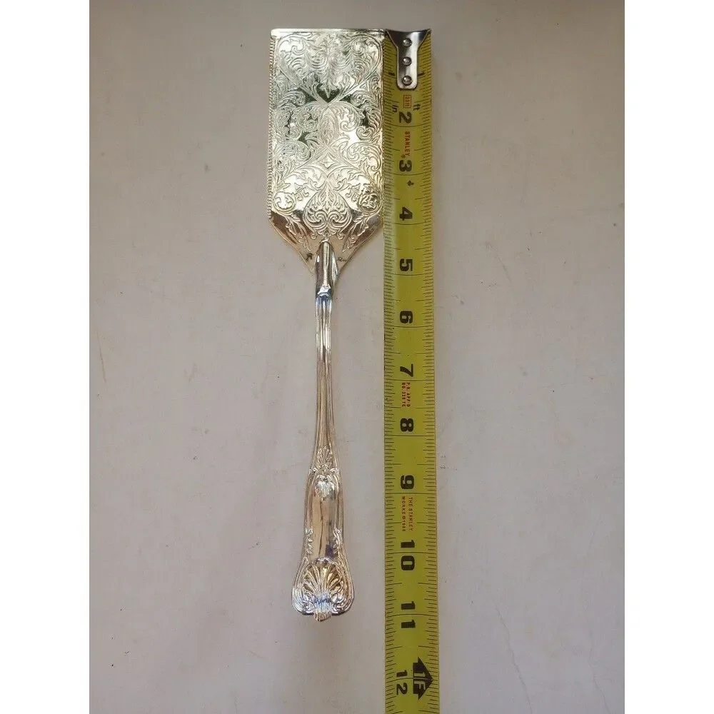 Sheffield Kings Pattern Silver Plate Lasagna Cake Server 11-5/8x 2-1/2 Vintage
